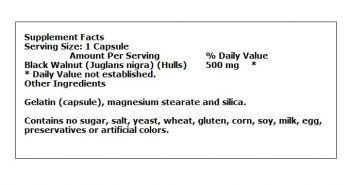 Now Foods, Black Walnut Hulls, 500 mg, 100 Capsules