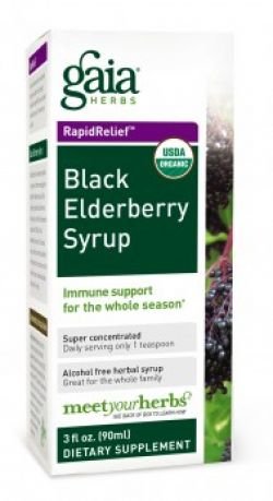 Gaia Herbs, Black Elderberry Syrup 3 oz(90 ml)