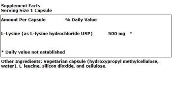 Klaire`s L-Lysine 500 mg 100 caps