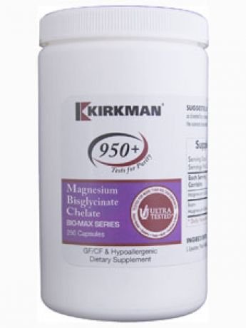 Kirkman 950+ Mag Bisglycinate Chelate 250 vegcaps