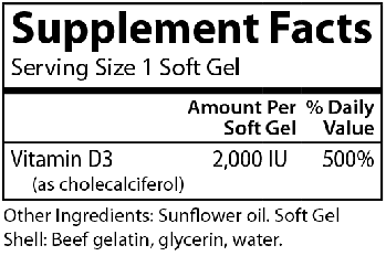 Carlson, Vitamin D 2000IU, 120 sgels