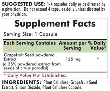 Kirkman`s Grapefruit Seed Extract Hypoallergenic 125 mg. 120 Capsules, 3 pack