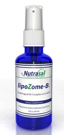 Nutrasal`s LipoZome B Complex: Sublingual Liposomal B Complex Spray 2 oz (59 ml)