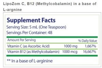 Nutrasal`s LipoZome C: Liposomal Vitamin C with B12 8oz