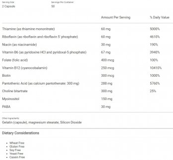 Ecological Formulas Co-Enzyme B Complex 100 caps
