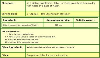 Solaray's Bitter Orange Herb 525 mg