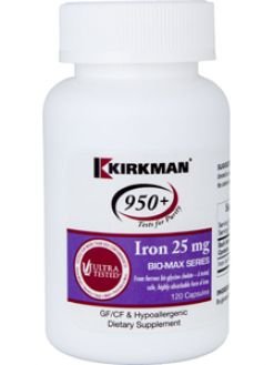 Kirkman 950+ Iron Bio-Max Series 25mg 120 caps