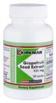Kirkman`s Grapefruit Seed Extract Hypoallergenic 125 mg. 120 Capsules, 3 pack