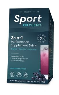 Oxylent, Sport 3-in-1, Blueberry Burst 15 packets