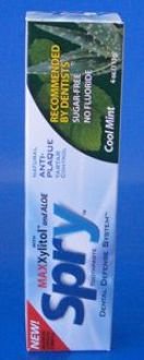 NB`s Spry Dental Defense Toothpaste Peppermint- Sugar Free & Fluoride Free 4 oz tube